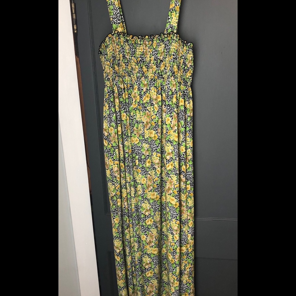 Cheetah print & floral maxi sun dress